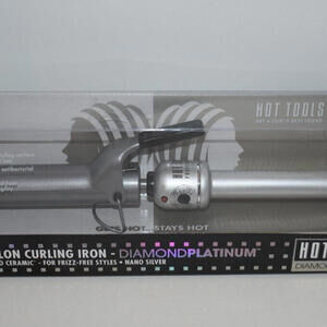 Hot Tools Professional 1-1/4" Diamond Platinum Nano Ceramic Silver Curling Iron